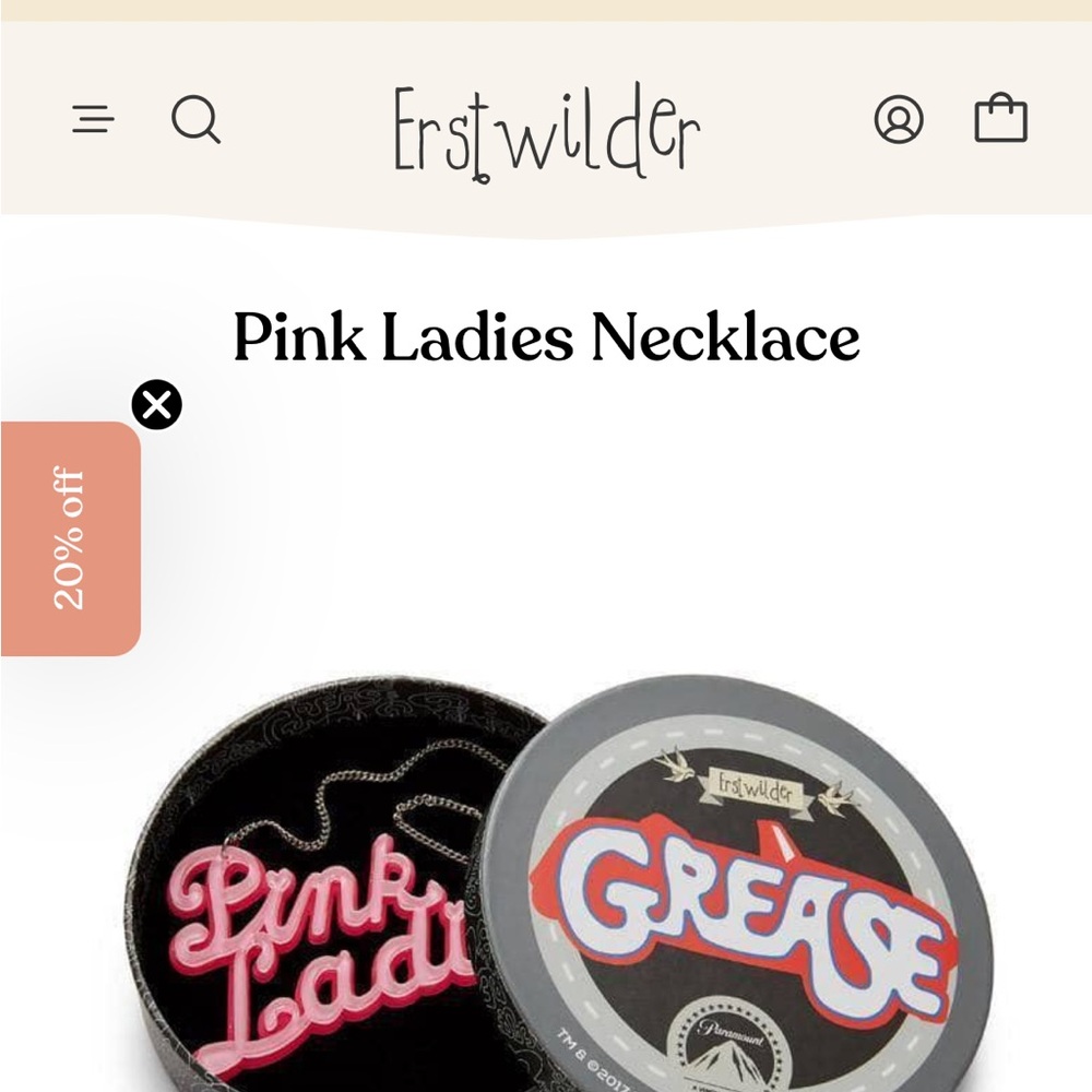 Erstwilder Australian Designer Grease Pink Ladies Necklace (SOLD OUT)